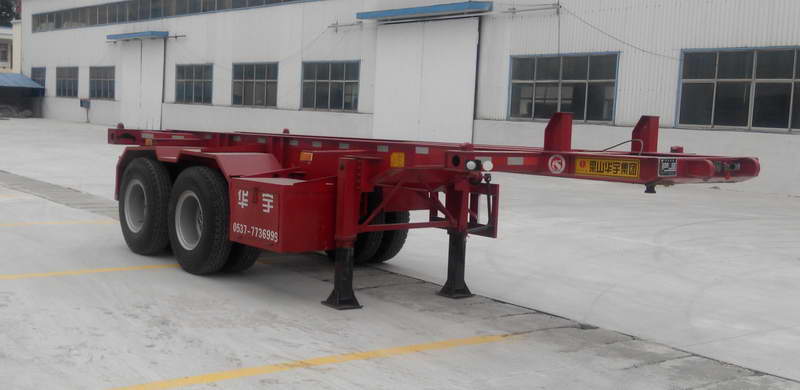 华宇达危险品罐箱骨架运输半挂车 lhy9351twy