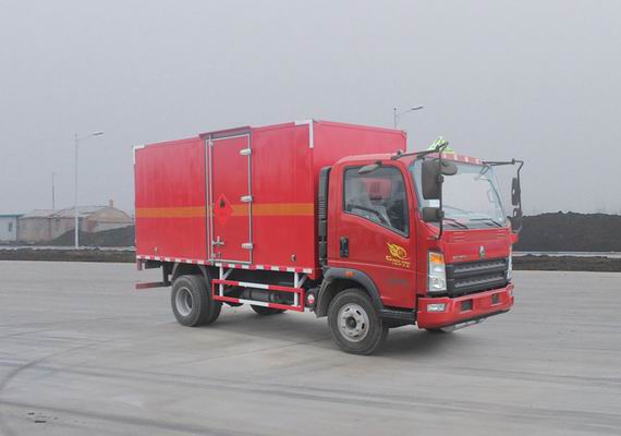 中国重汽 HOWO悍将 141马力 4×2 易燃气体厢式运输车(ZZ5047XRQF341CE145)