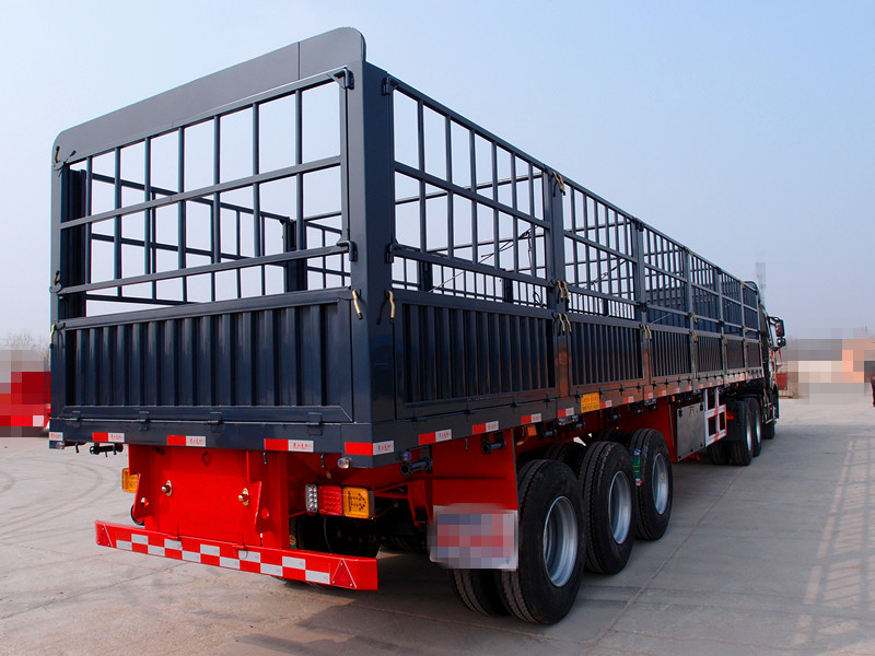梁山大宇13米轻量化平板式仓栅式半挂车